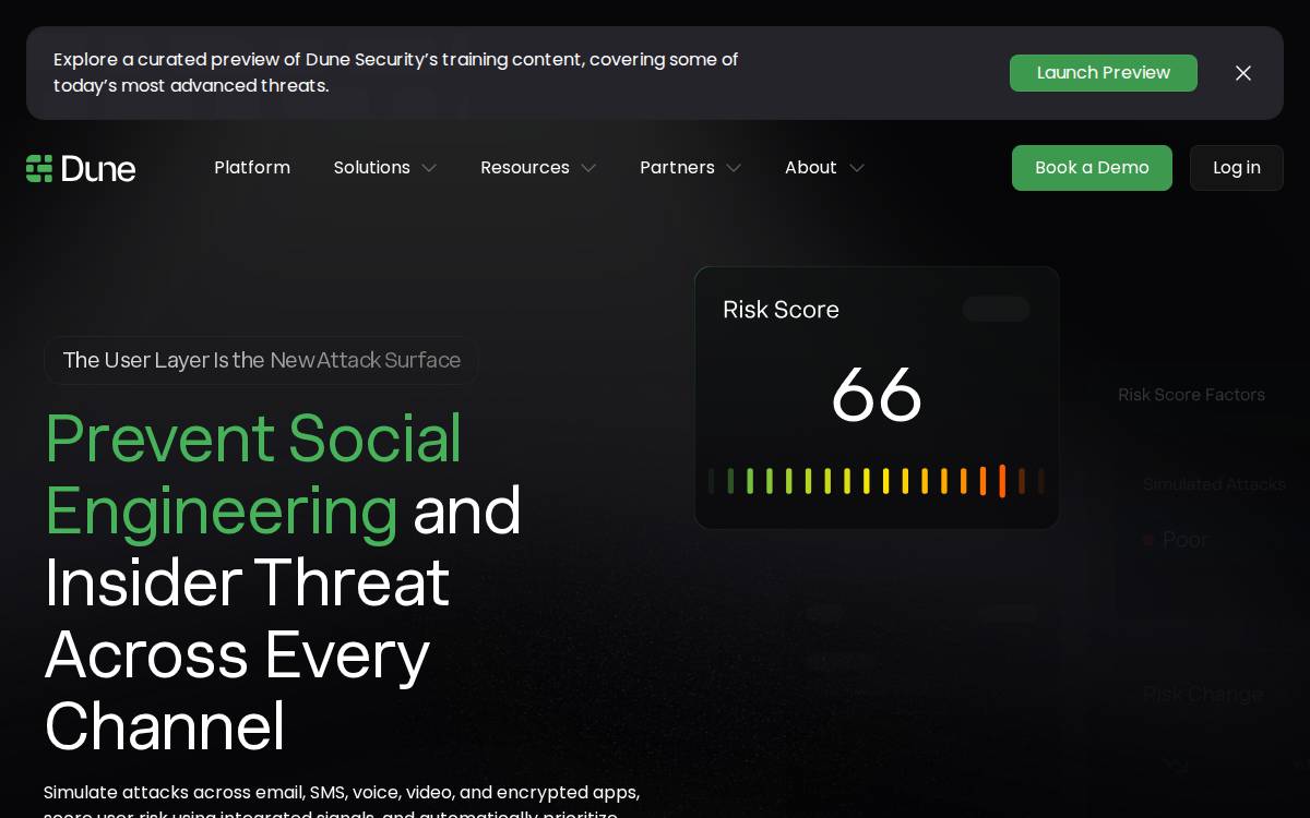 Dune Security website preview