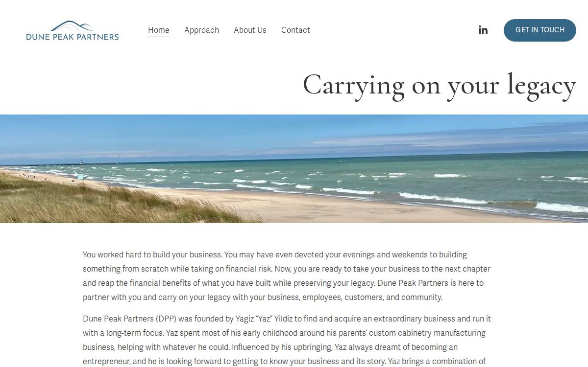 Dune Peak Partners website preview