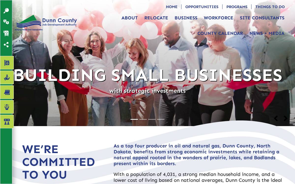 Dunn County Job Development Autho website preview