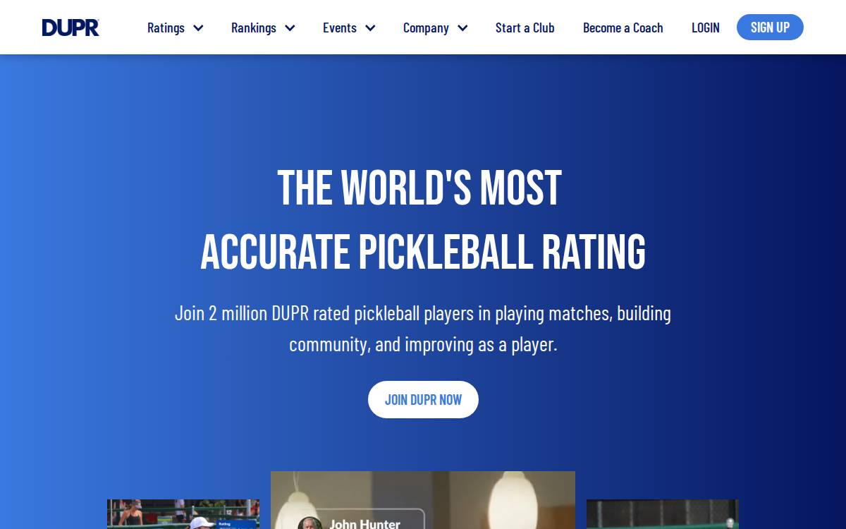 DUPR website preview