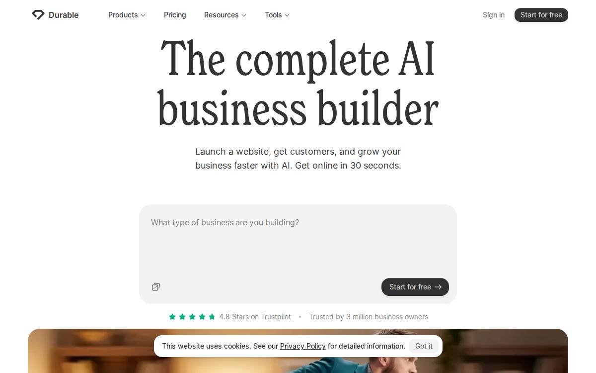 Durable website preview