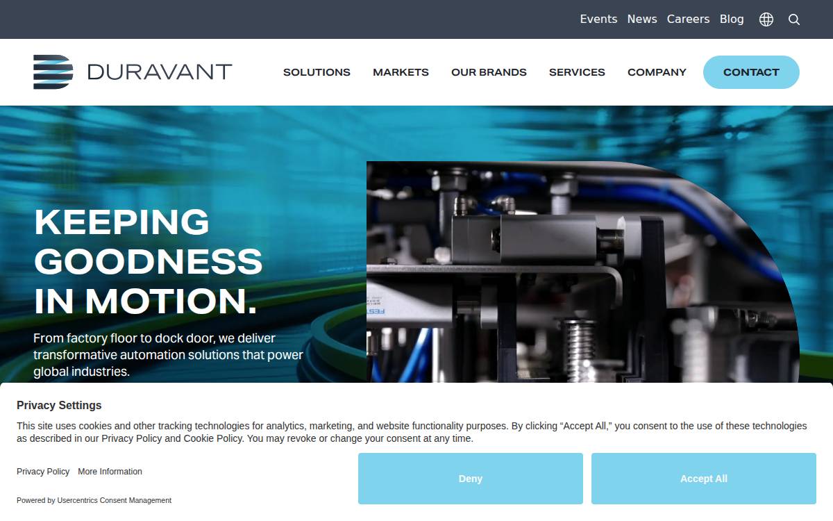 Duravant website preview