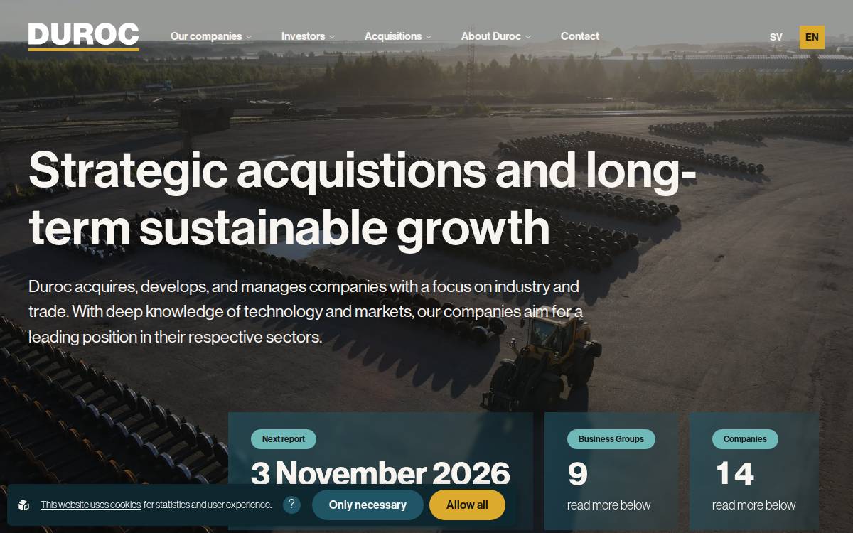 Duroc website preview