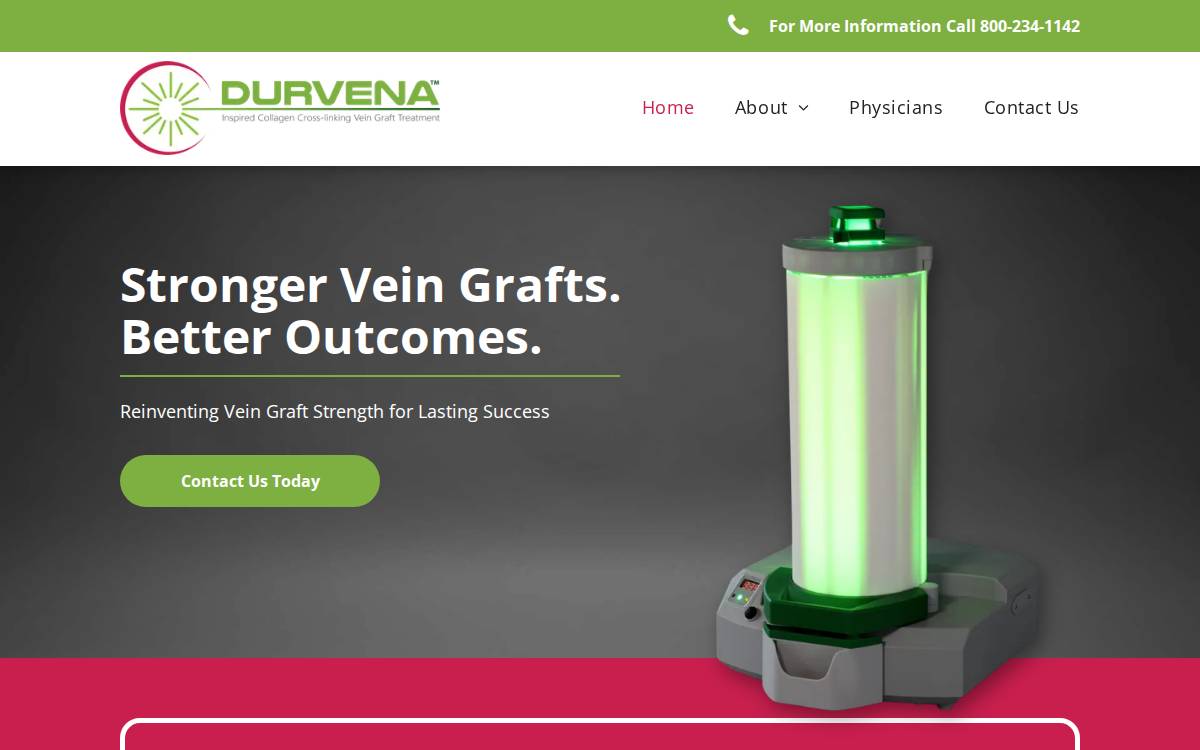DurVena website preview