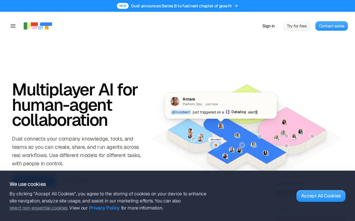 Dust website preview