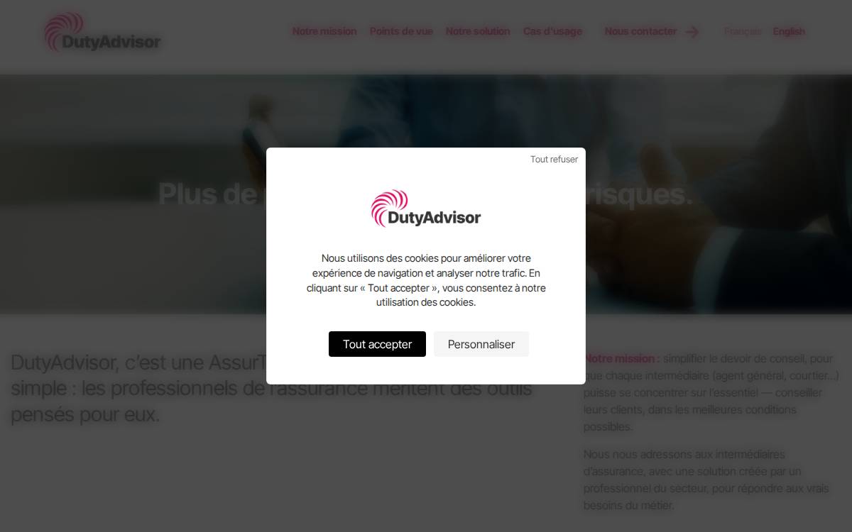 DutyAdvisor website preview