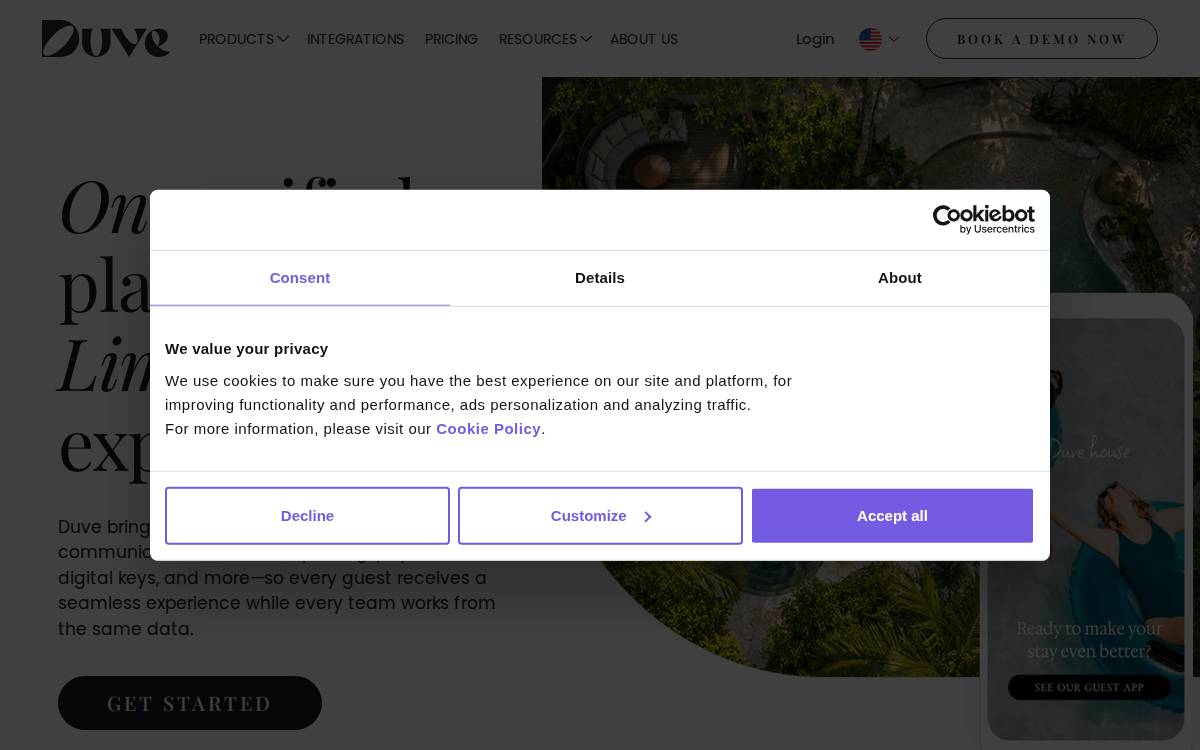 Duve website preview
