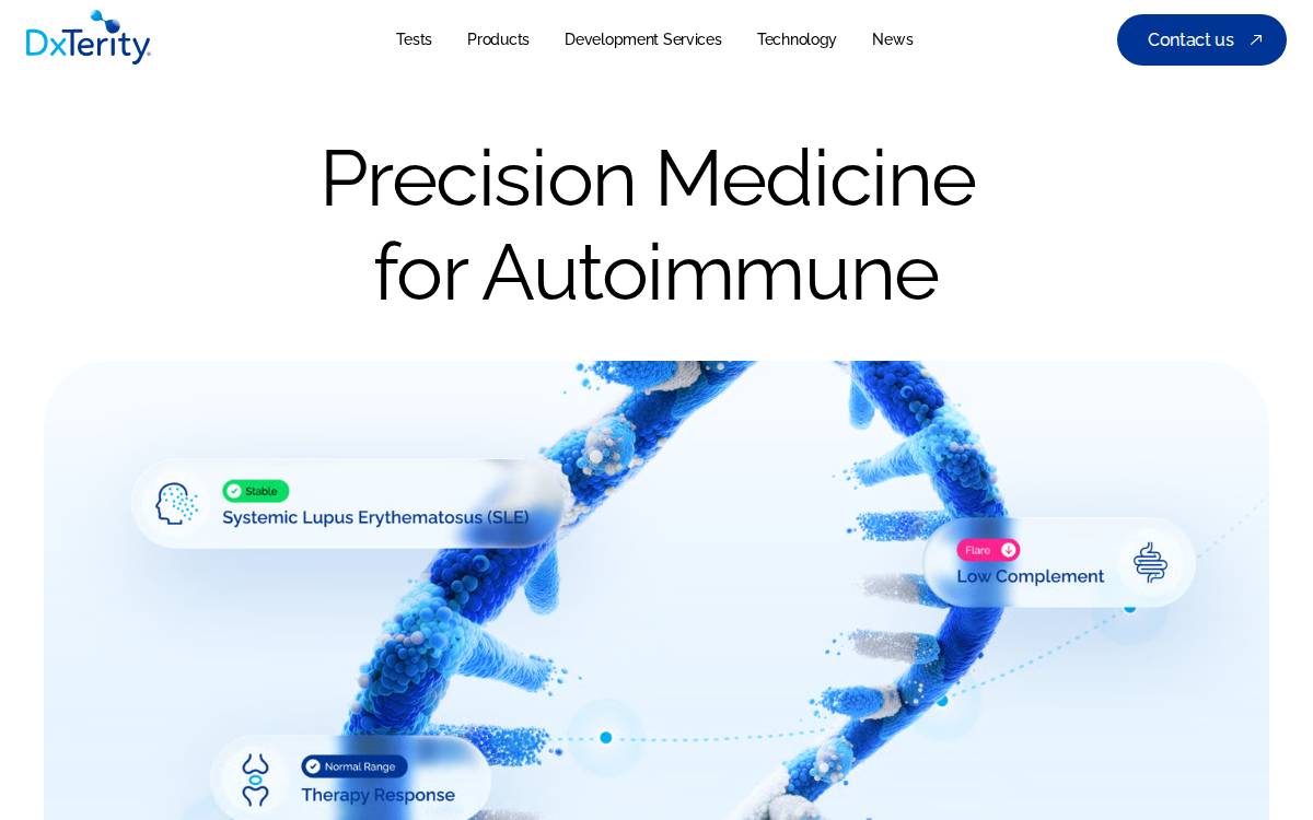 Dxterity Diagnostics website preview