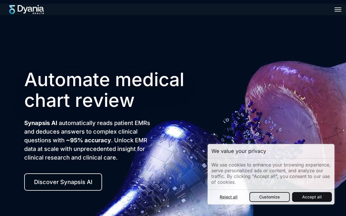 Dyania Health website preview