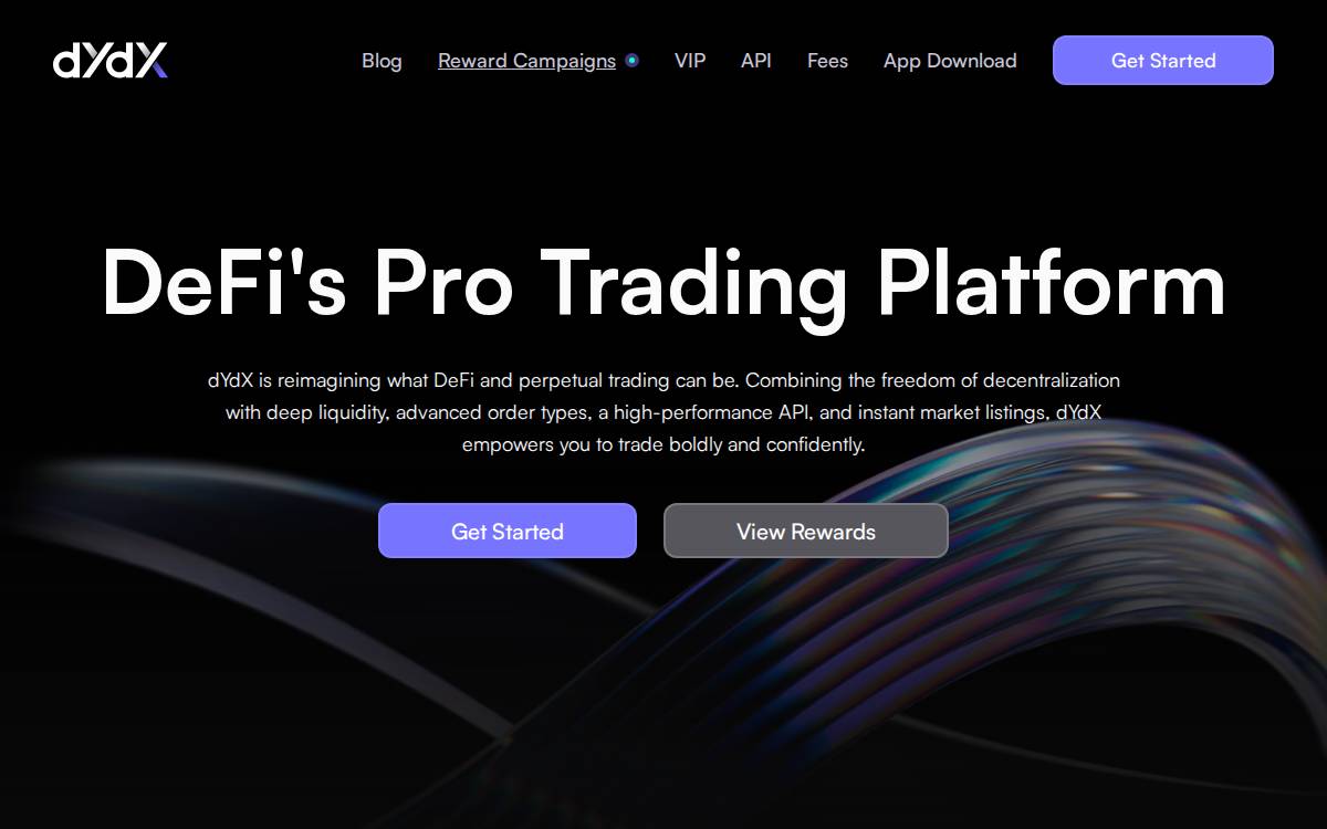dYdX website preview
