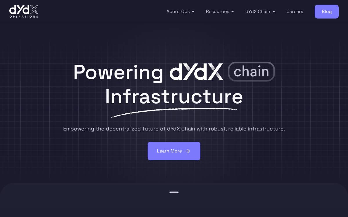 dYdX website preview