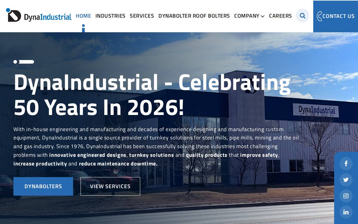 Dynaindustrial website preview