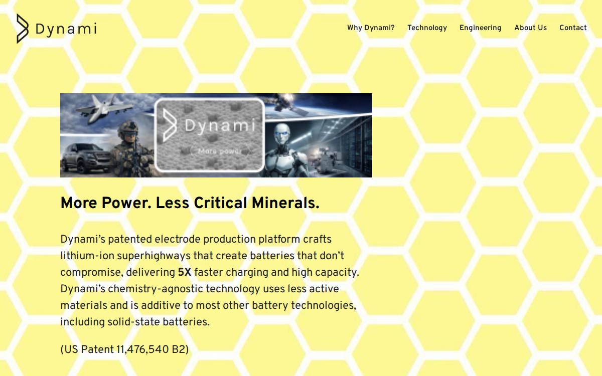 Dynami Battery website preview