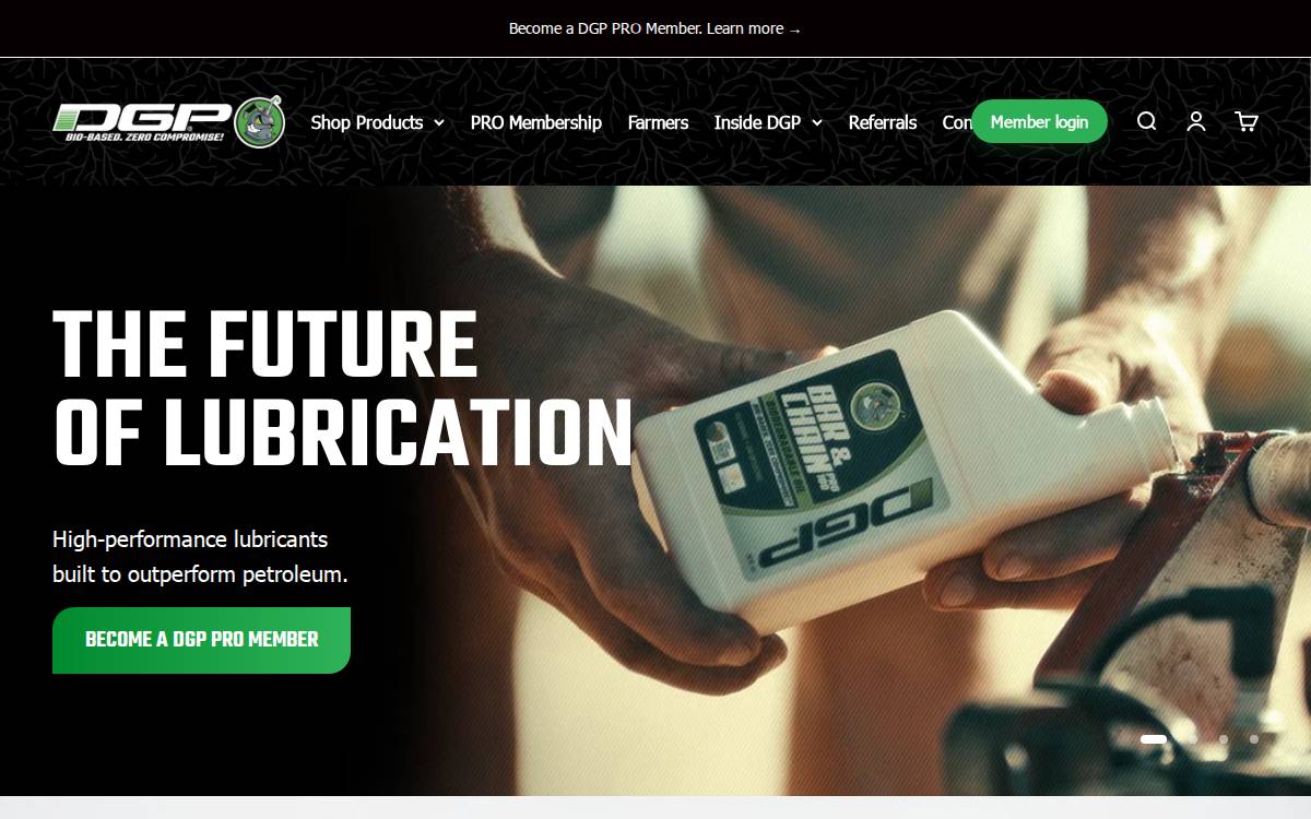 Dynamic Green Products website preview