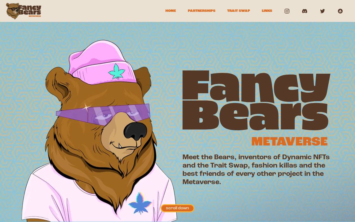 DYNAMIC LABS www.fancybearsmetaverse.com website preview