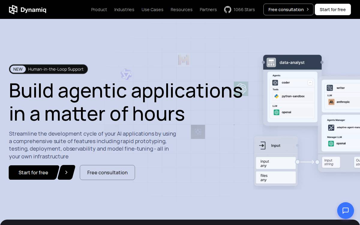 Dynamiq website preview