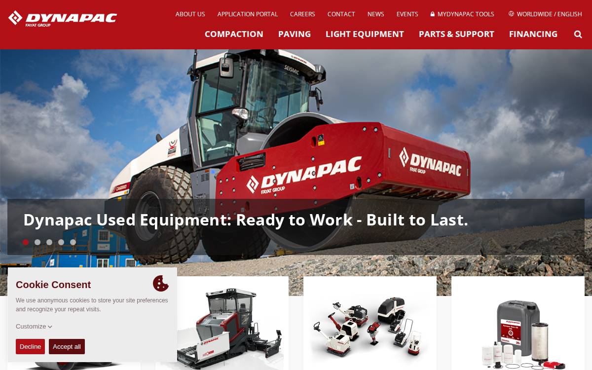 Dynapac website preview