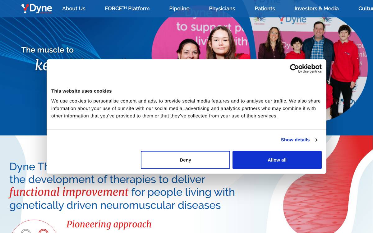 Dyne Therapeutics website preview