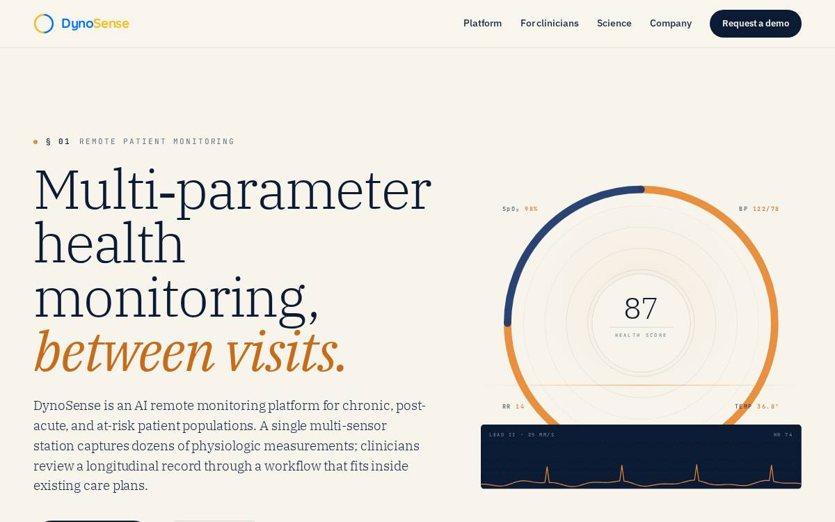 DynoSense website preview