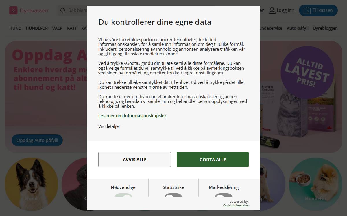 Dyrekassen website preview