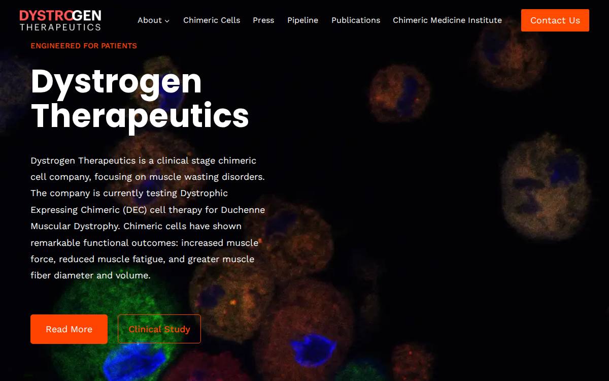 Dystrogen Therapeutics website preview