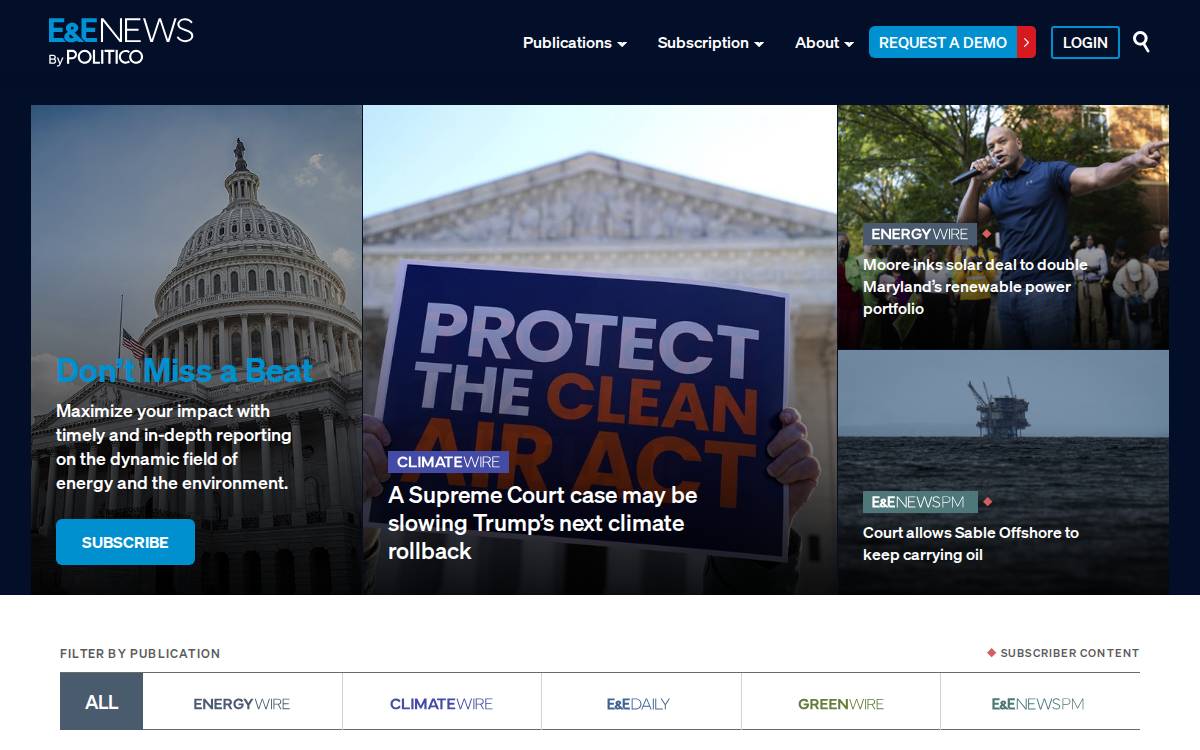E&E News by POLITICO website preview