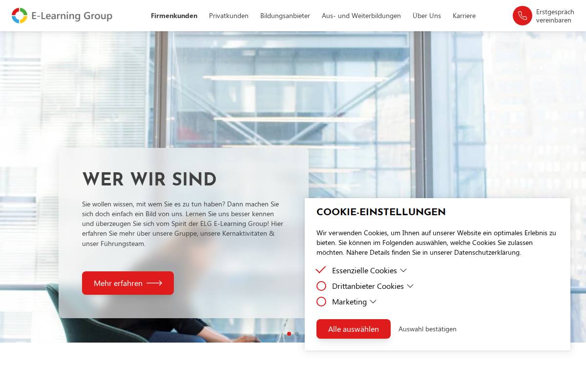 E-Learning Group website preview