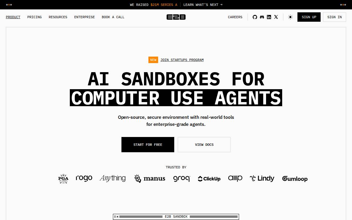 E2B website preview