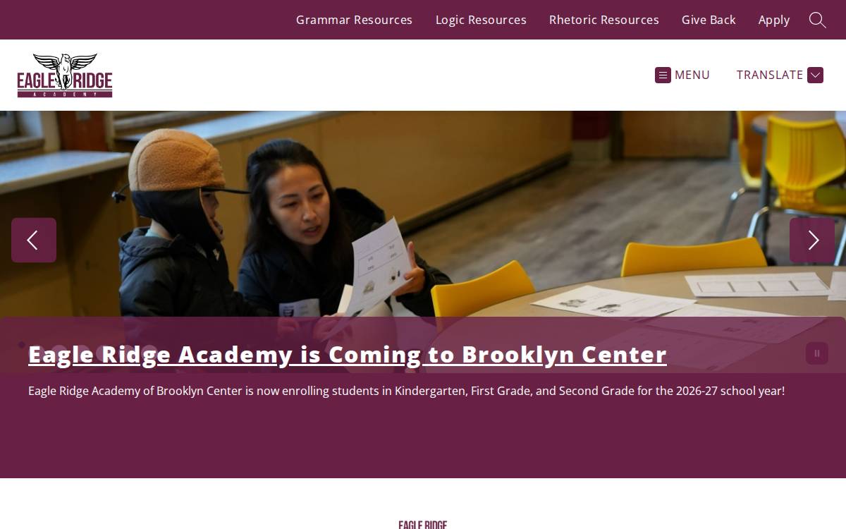 Eagleridgeacademy website preview