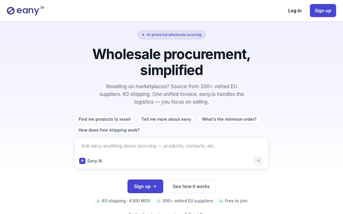 Eany website preview
