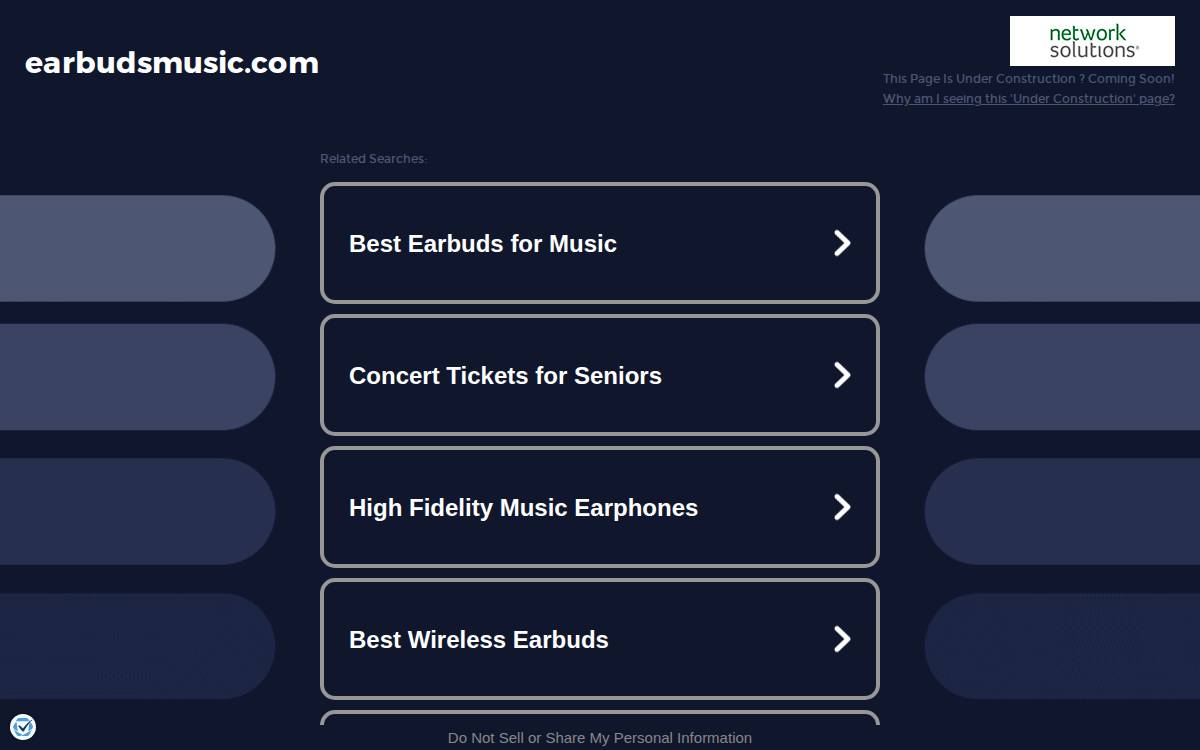 EarBuds website preview
