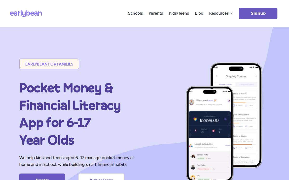 Earlybean website preview