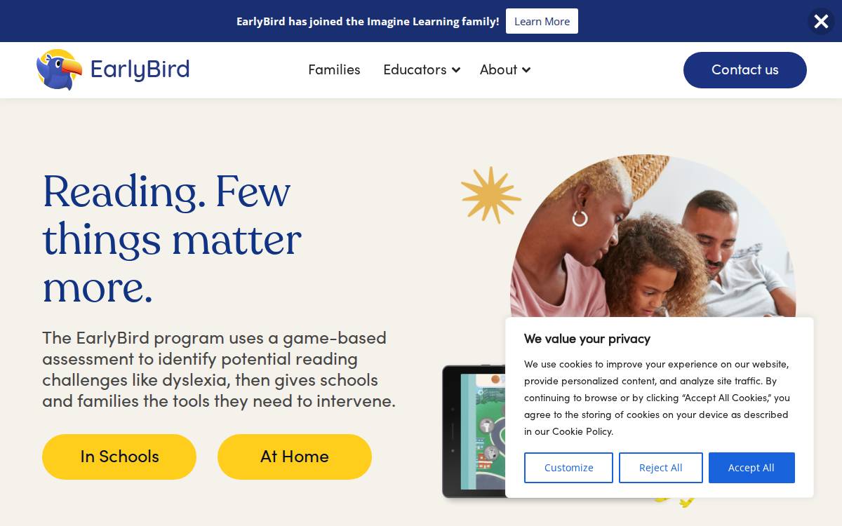 Earlybirdeducation website preview