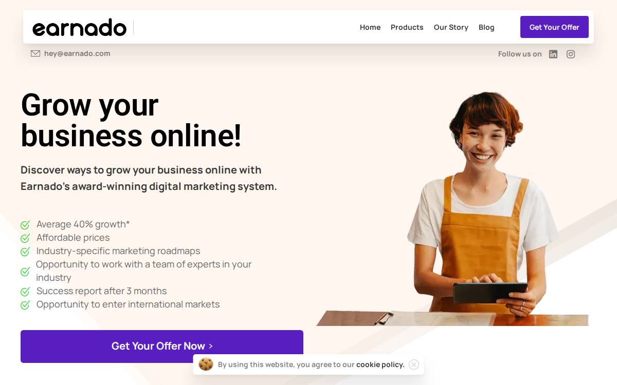 Earnado website preview