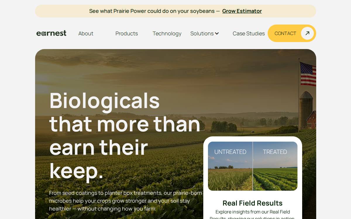 Earnest website preview