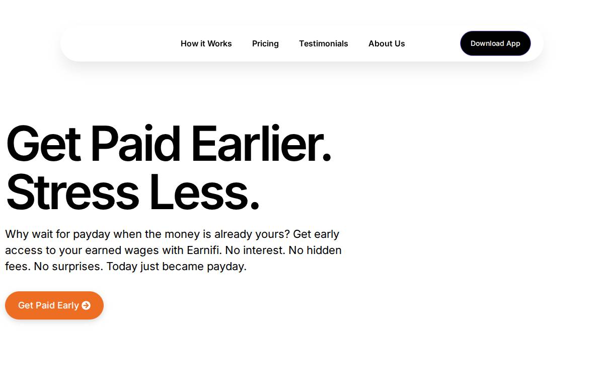 EarniFi website preview