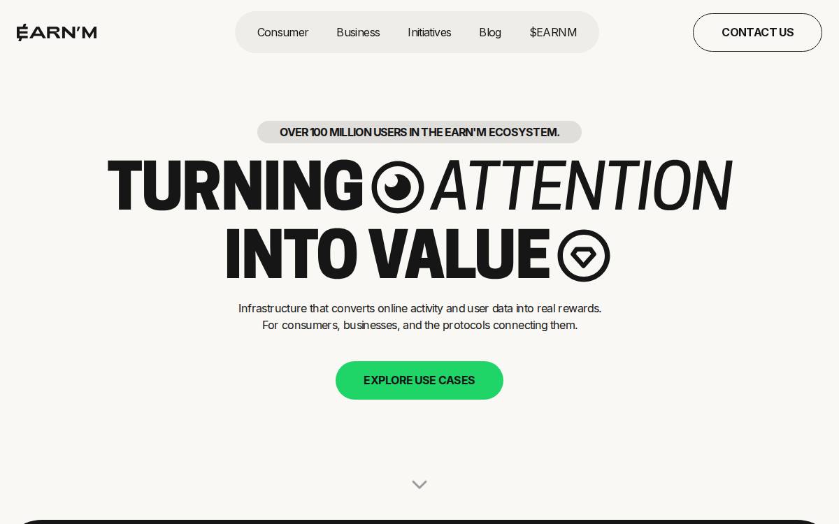 Earnm website preview
