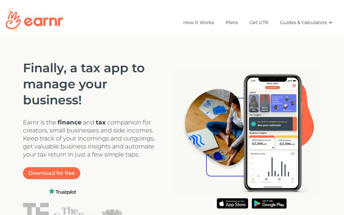 Earnr website preview