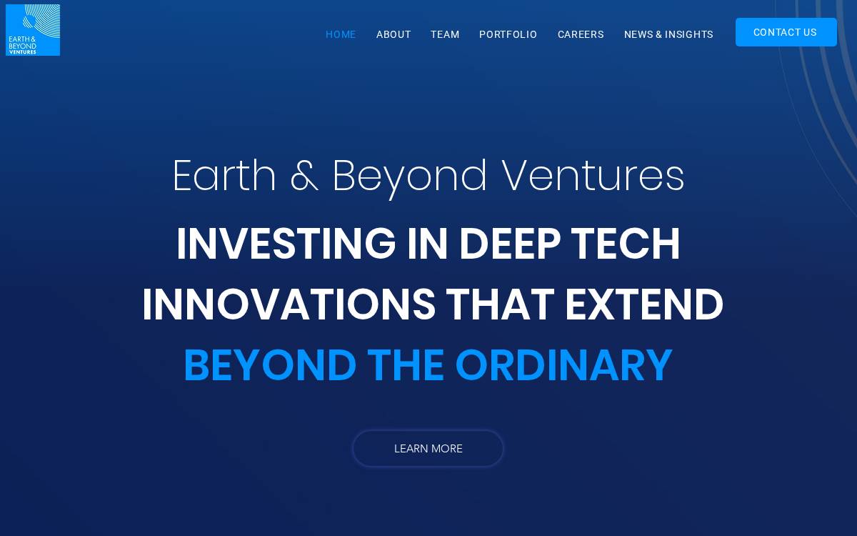 Earth & Beyond Ventures website preview