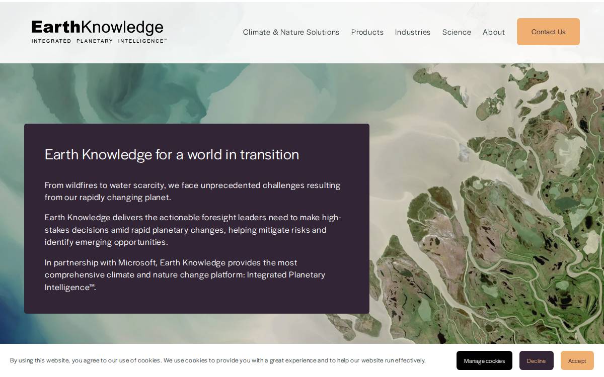 Earth Knowledge website preview