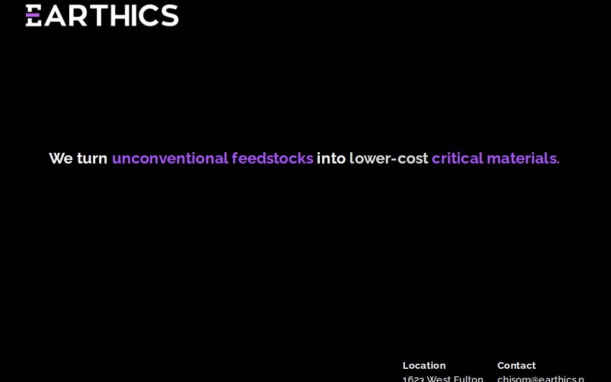 Earthics website preview