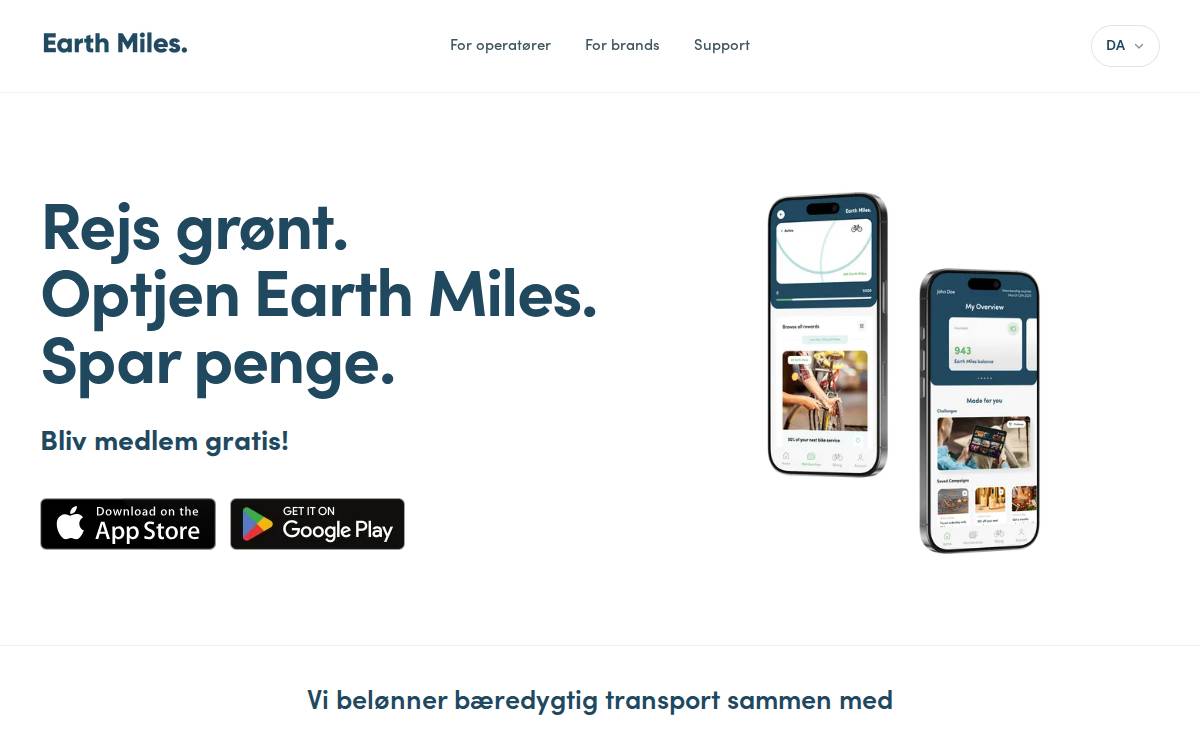 Earthmiles website preview