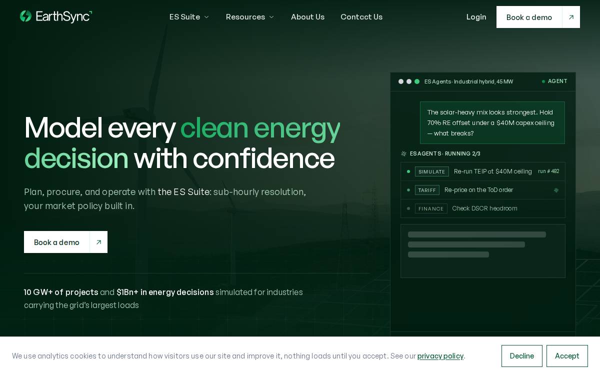 Earthsync website preview