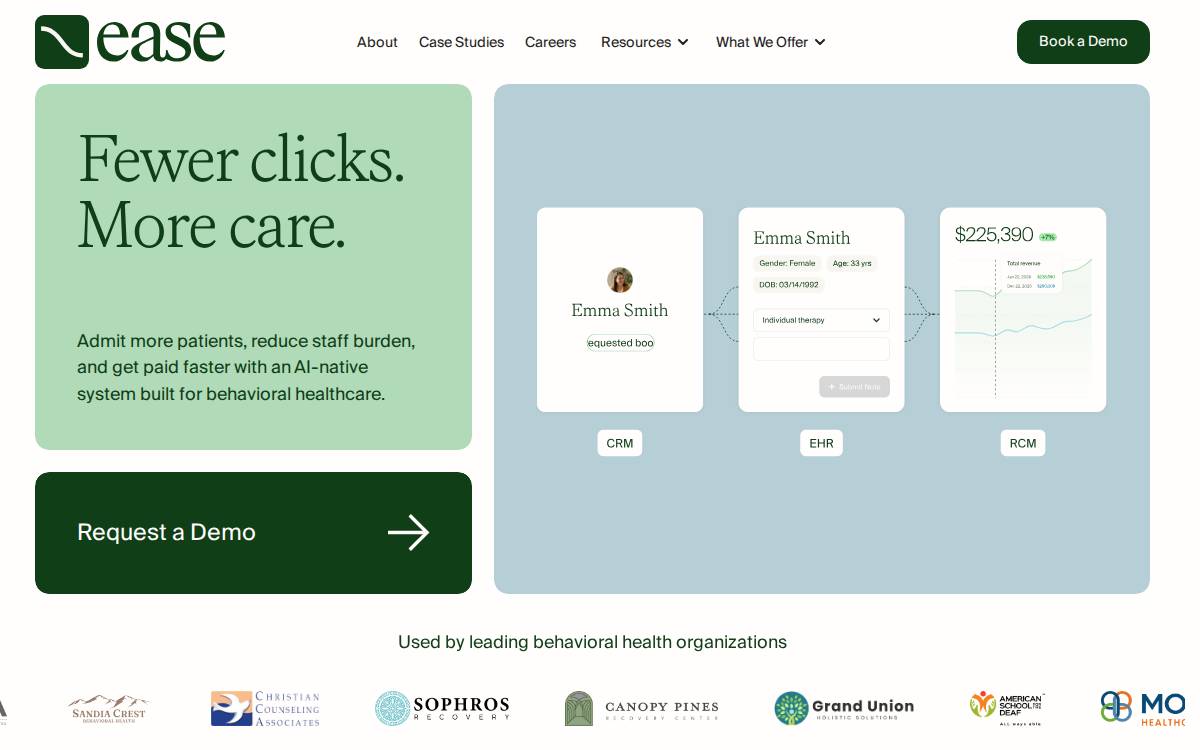 Ease Health website preview