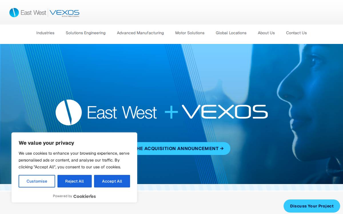 East West Manufacturing website preview
