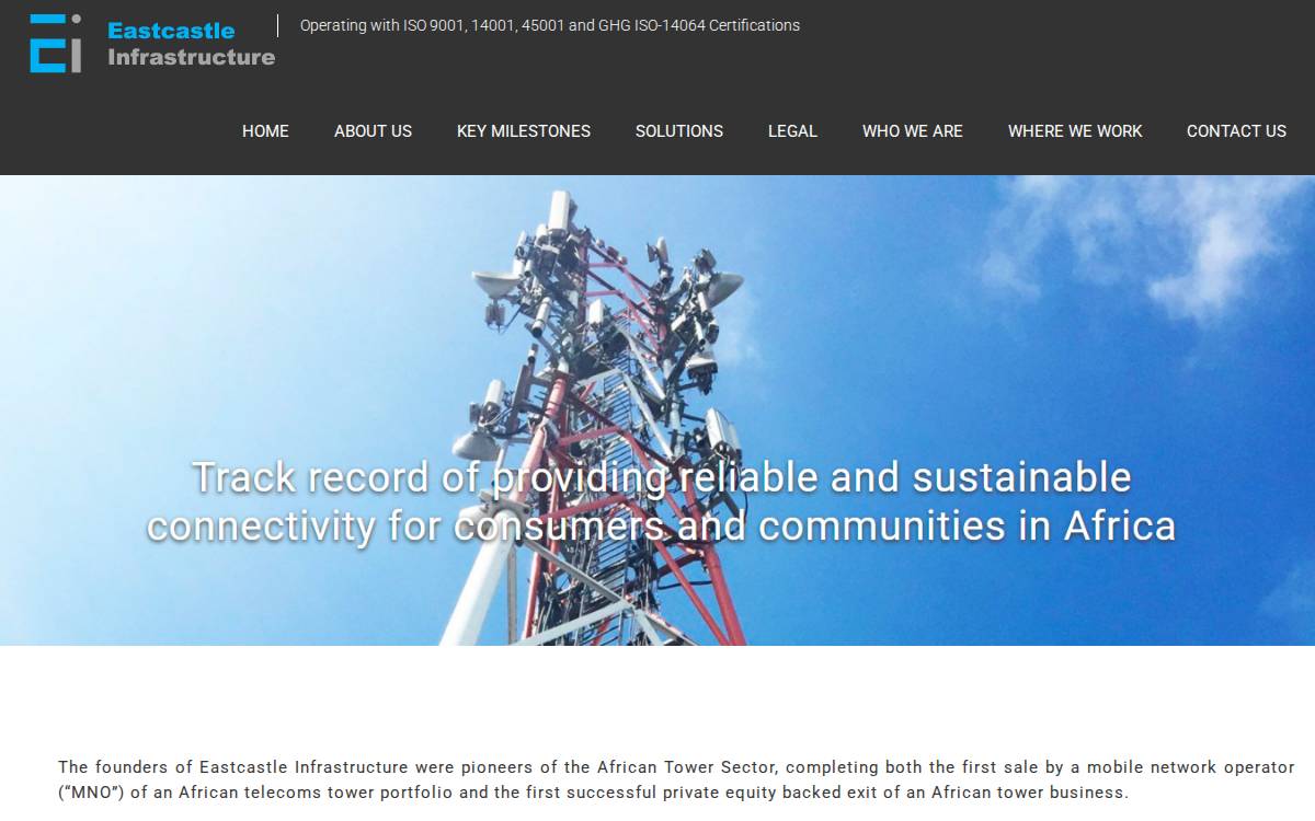 EastCastle Infrastructure website preview
