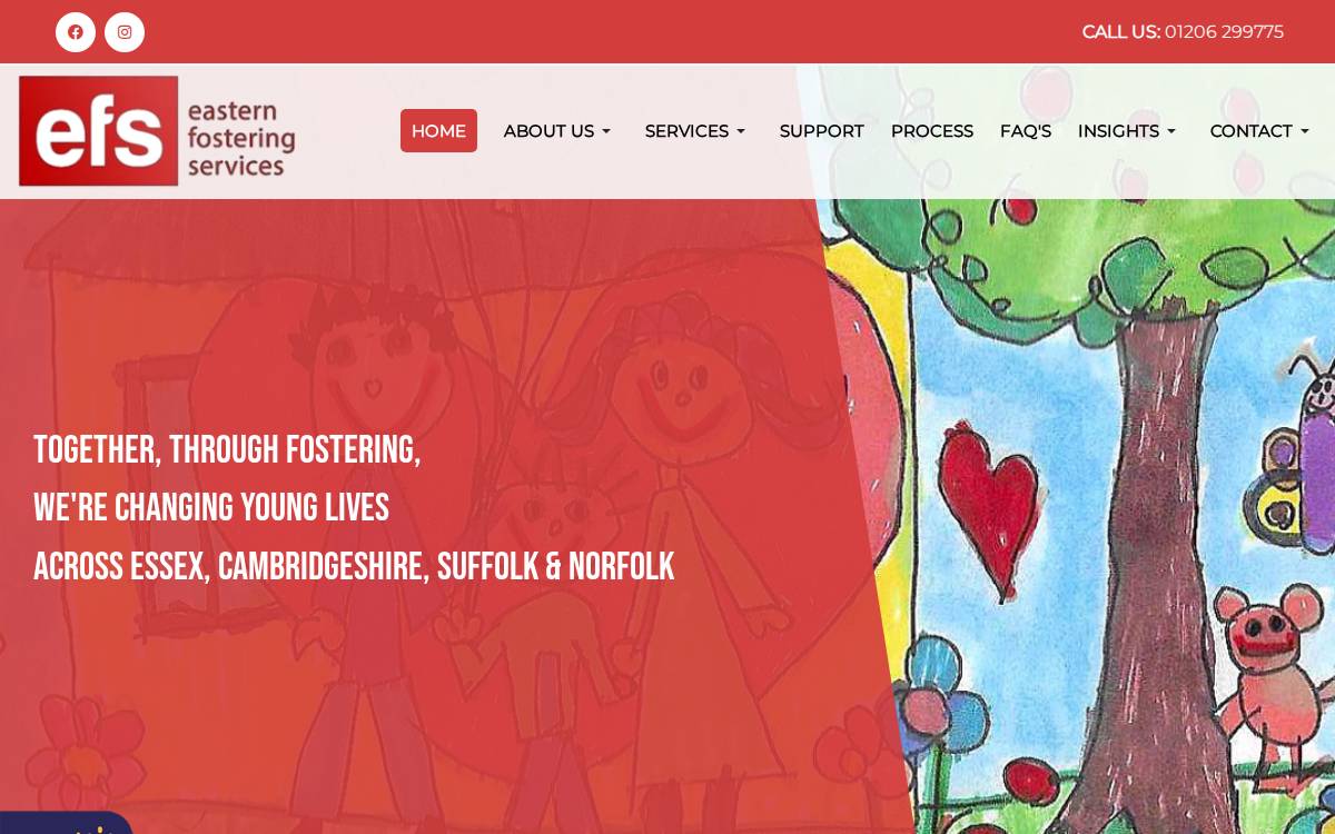 eastern fostering services website preview