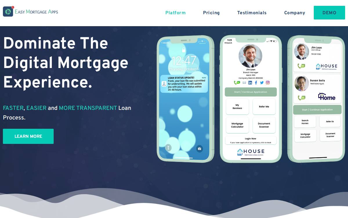 Easy Mortgage Apps website preview