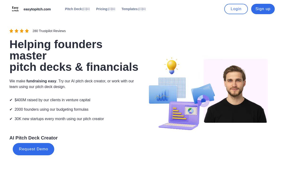 Easy to pitch website preview