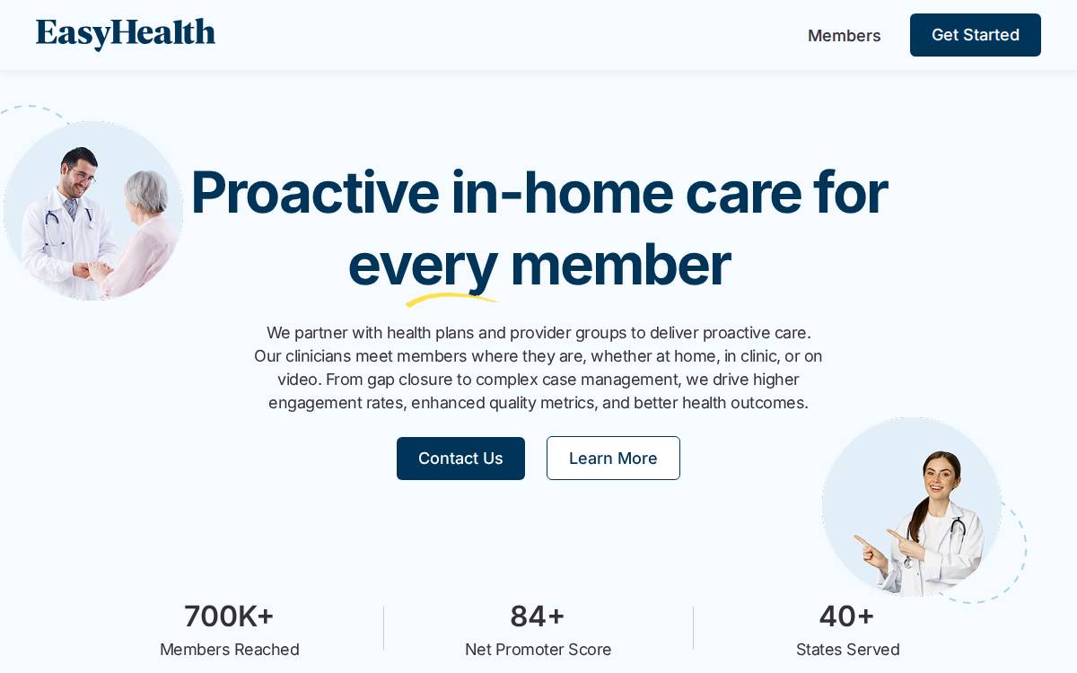 EasyHealth website preview